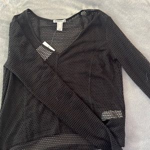 Black mesh top